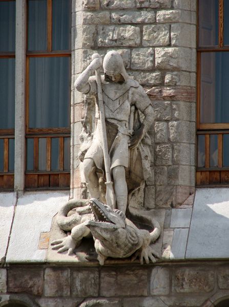 San Jorge
León. Palacio de Botines (detalle). San Jorge y el dragón.
Palabras clave: San,Jorge,dragon,dragón,León,Palacio,Botines,Gaudí