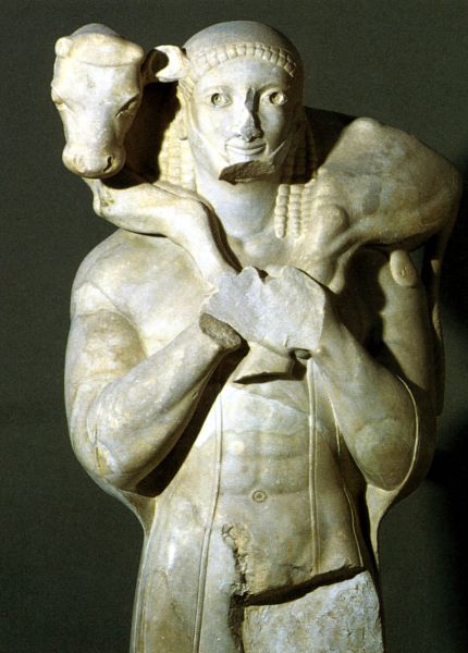 Moscóforo. Museo de la Acrópolis de Atenas. Grecia.
Palabras clave: Moscóforo. Museo de la Acrópolis de Atenas. Grecia.