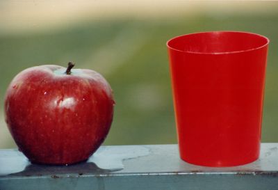 manzana y vaso
