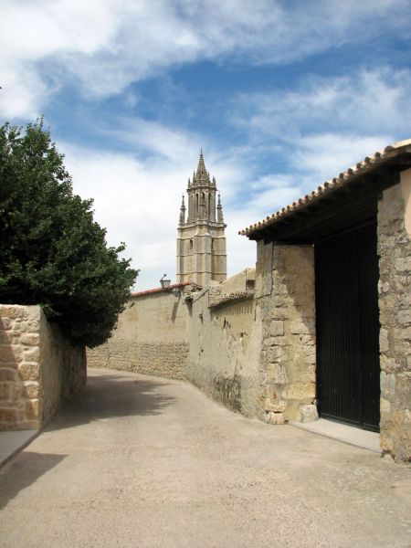 Ampudia (Palencia). Al fondo torre la la Colegiata de San Miguel. 
Palabras clave: Colegiata de San Miguel. Ampudia (Palencia).